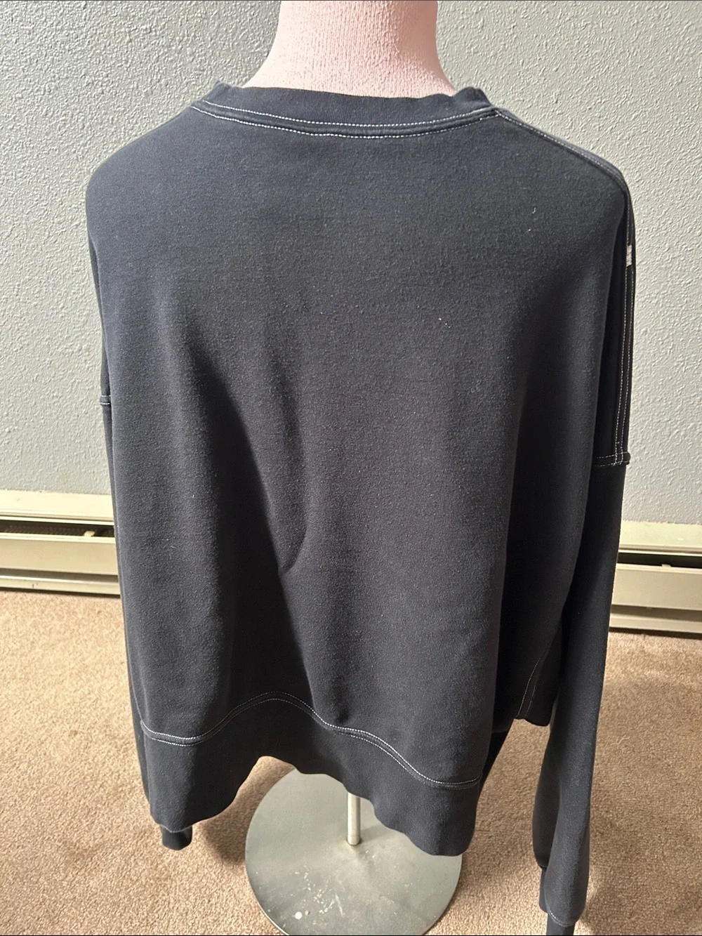Nike Women’s Black Crewneck Sweatshirt with White Swoosh